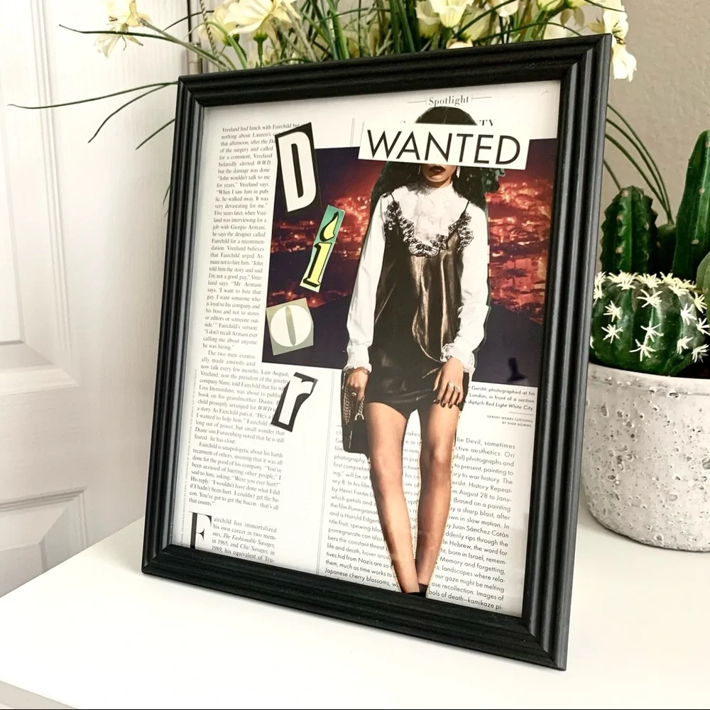 Dior‎ Collage Wall Art “Wanted” Fashion Print Edgy Editorial Chic Decor
